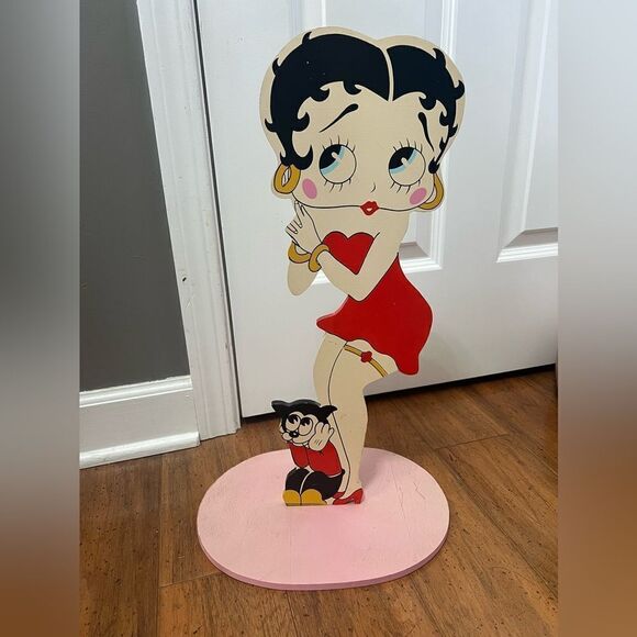 Rare vintage 2 sided betty boop Wooden stand cut out statue decor - Picture 1 of 11